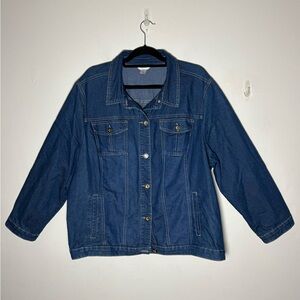 CJ Banks Plus Size Classic Dark Wash Denim Jacket Size 3X
